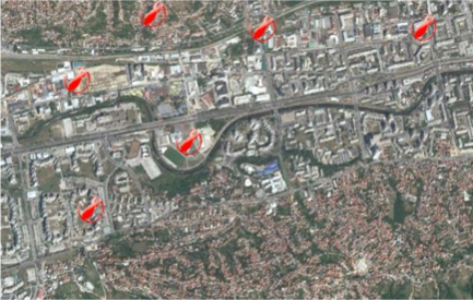 Image 2 Locations where UXBs have been found in Sarajevo from 2007 to 2017